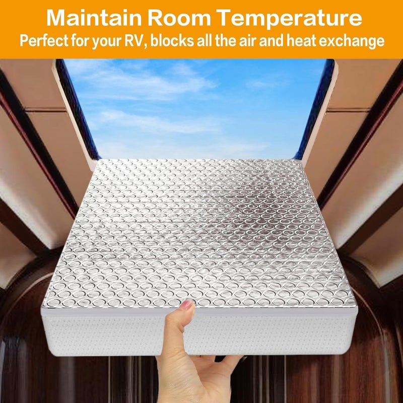 Toldear 1 Pack RV Vent Insulator and Skylight Cover 14″x14″x3″ with UV Protection Layer Reduce Heat Transfer & Increase A/C Efficiency RV Accessories for Vent Inside Camper Trailer - Image 2